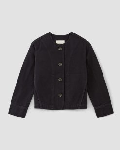 Alternative view of The Denim Barrel Jacket | Black
