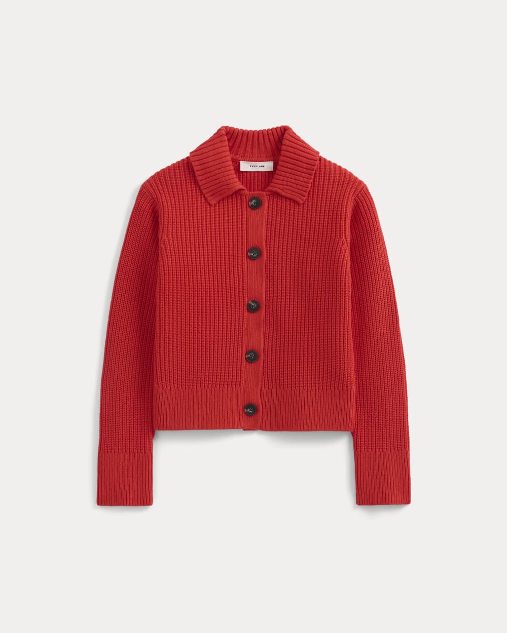 Shrunken Cardigan in Everyday Cotton | Fiery Red - Image 2