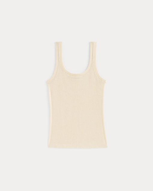 Alternative view of The Light Ribbed Cami in Ultrasoft Merino | Parchment