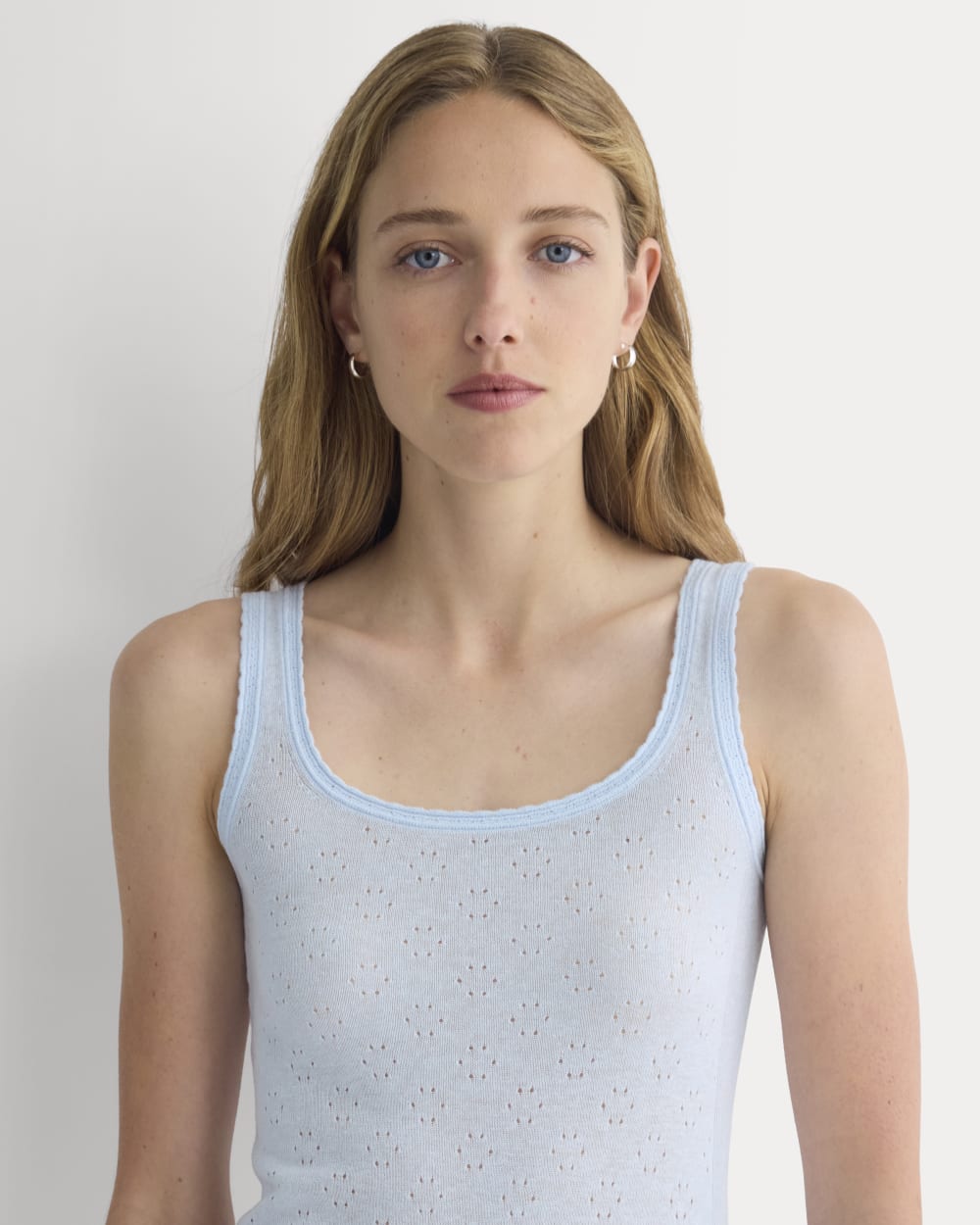 Lace-Trimmed Tank in Fine Linen | Skywriting - Image 4