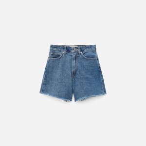 Alternative view of The A-Line Denim Short | Medium Indigo