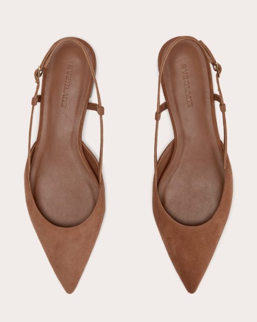 Alternative view of The Studio Slingback Flat | Saddle Brown Suede