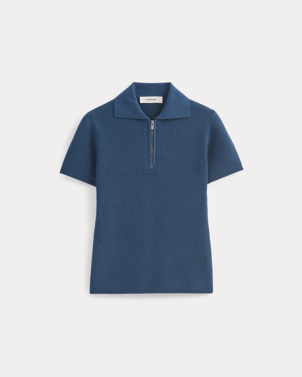 Knit Quarter-Zip Polo | Estate Blue - Image 2