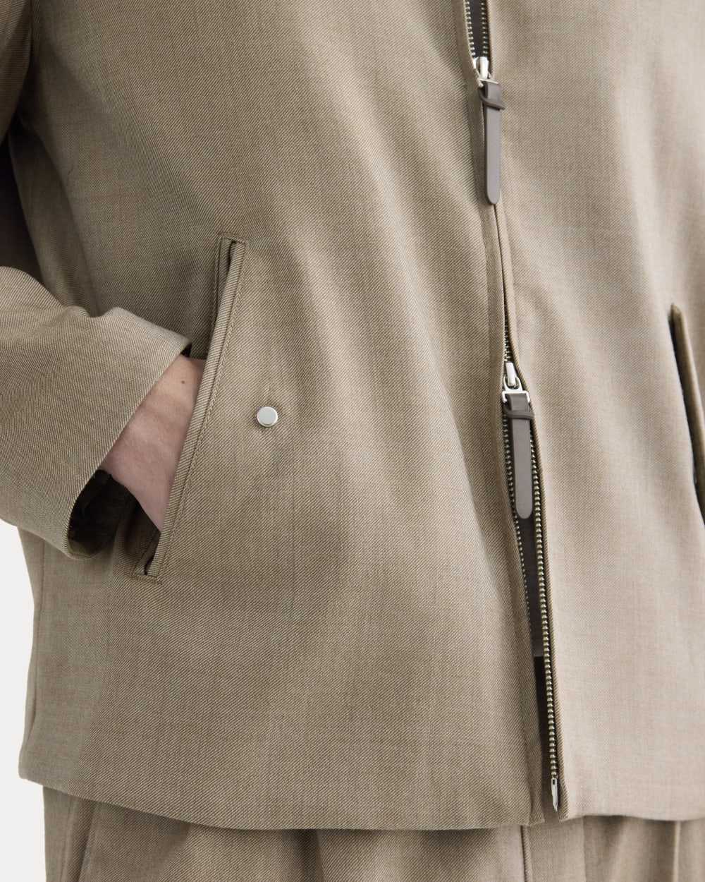 Tailored Zip Jacket | Light Taupe - Image 4