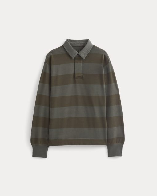Alternative view of Vintage Rugby Pullover | Overdye Olive Night