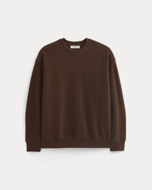 Alternative view of Twill Terry Jacquard Crew Sweatshirt | Dark Mahogany