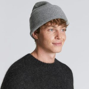 Alternative view of The Felted Merino Beanie | Mid Heathered Grey