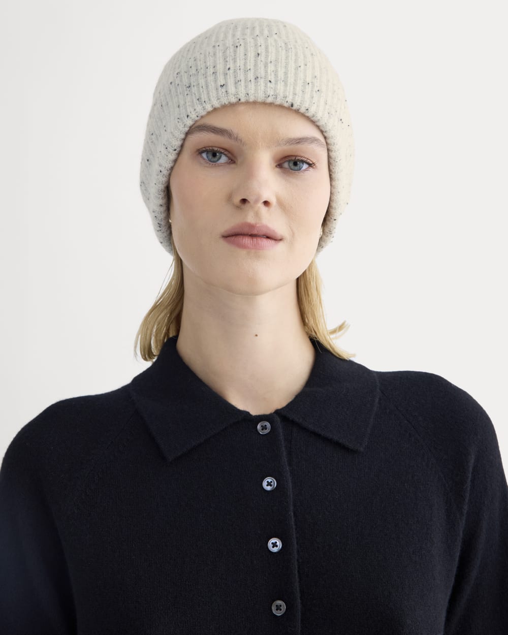 The Cashmere Ribbed Beanie | Frost Donegal - Image 2