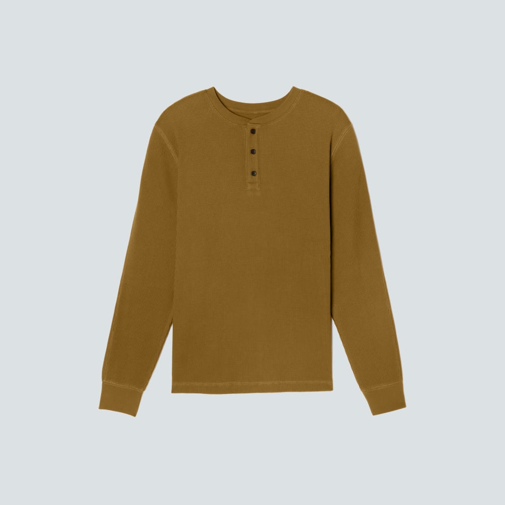 The Waffle Long-Sleeve Henley Tee | Tapenade - Image 2