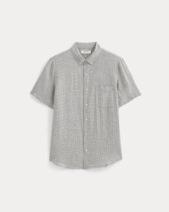 Alternative view of The Classic Short-Sleeve Shirt in Linen | Agave / Bone