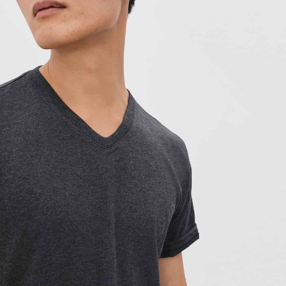 The Organic Cotton V-Neck Tee | Heather Charcoal - Image 4