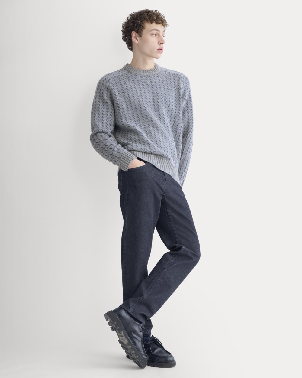 Wool Cashmere Nordic Crew | Vintage Heather Grey - Image 6