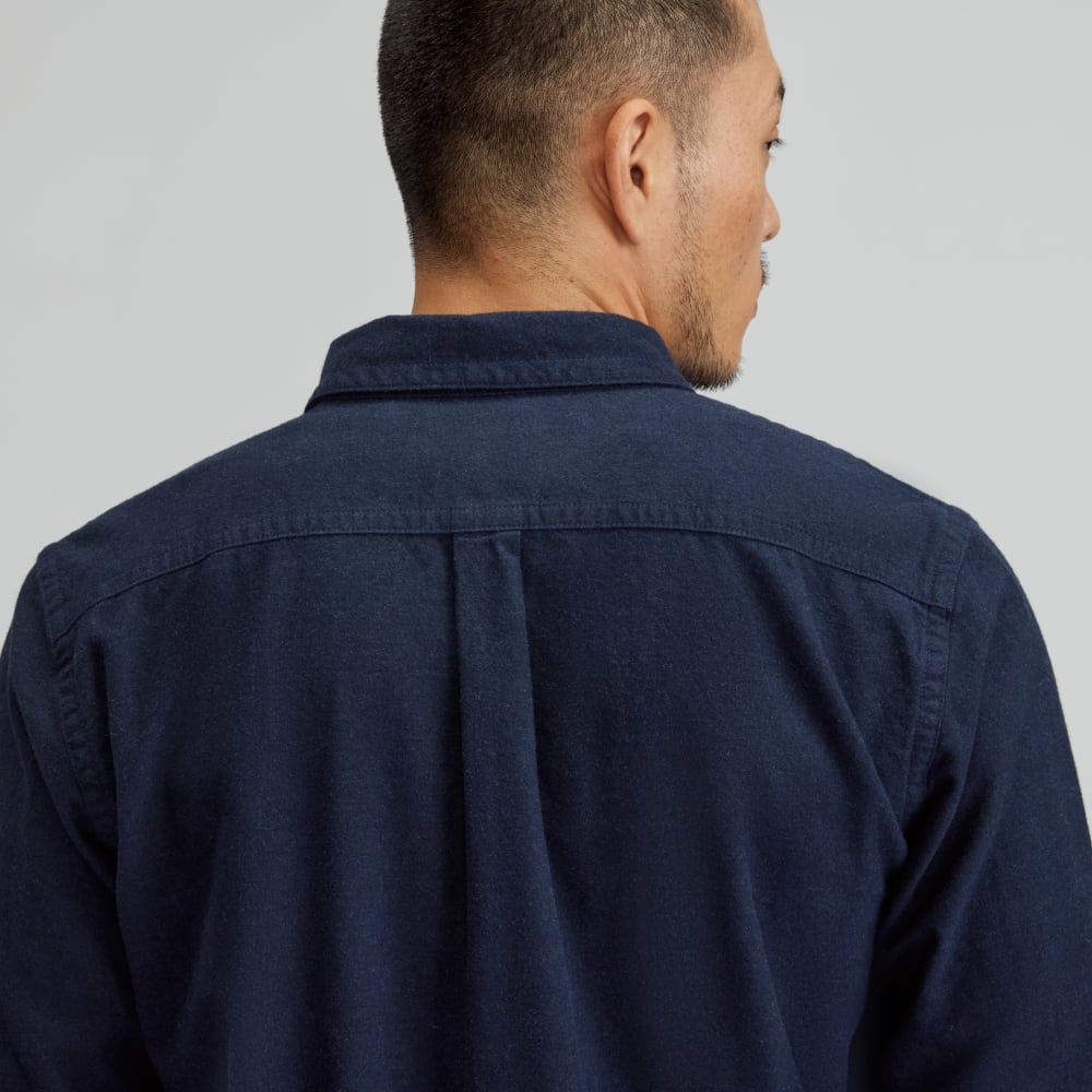 The Brushed Flannel Shirt | Heather Navy - Image 5