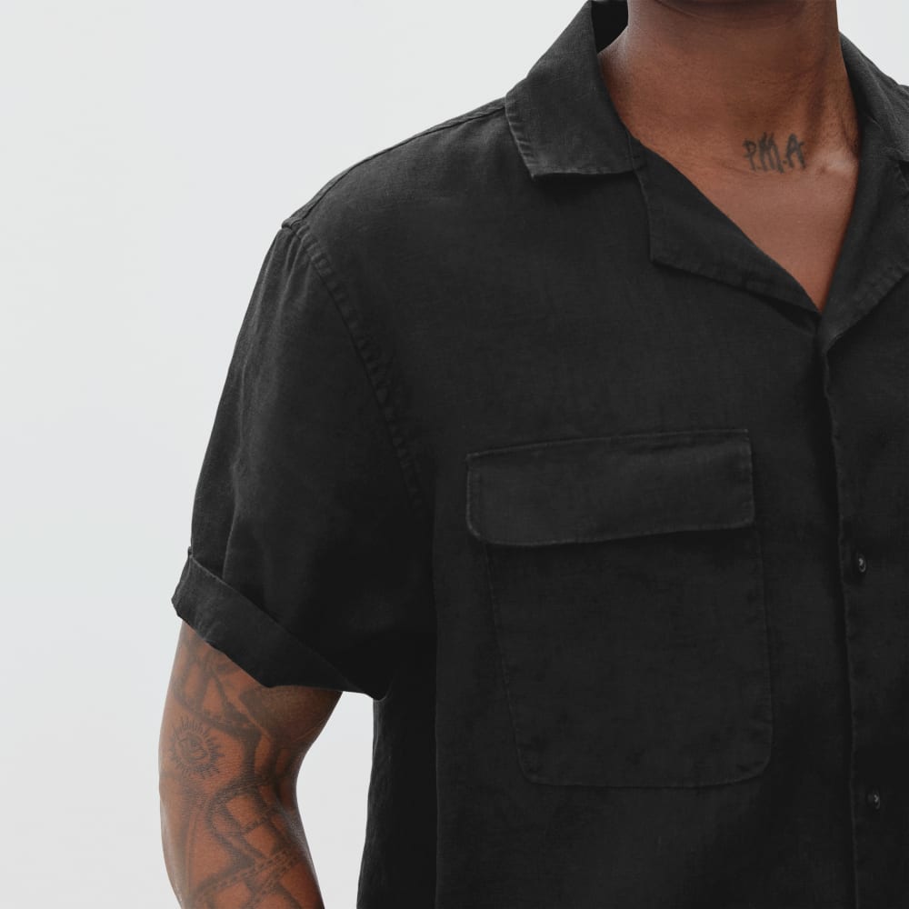 The Resort Shirt in Linen | Black - Image 5