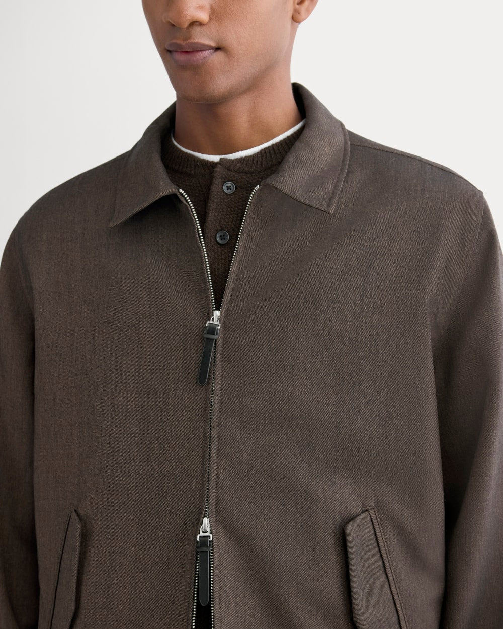 Tailored Zip Jacket | Heathered Fudge - Image 4