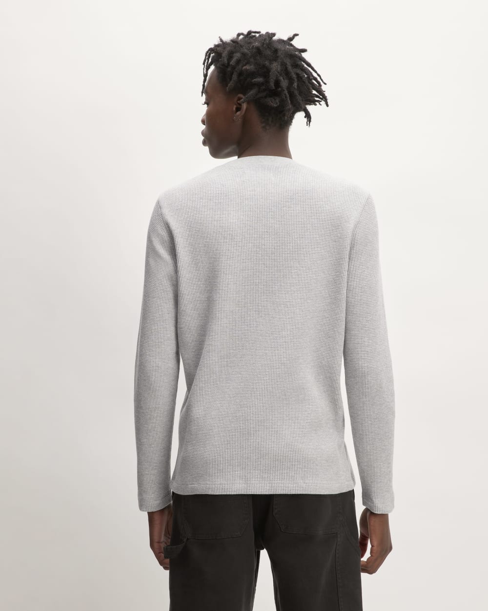 The Waffle Long-Sleeve Crew | Light Grey Donegal - Image 4