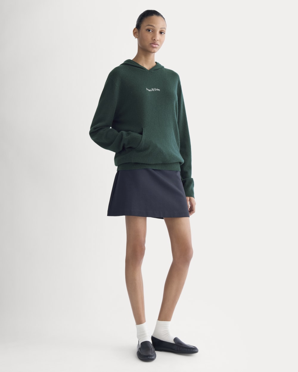 Everlane x Peace & Quiet Cashmere Hoodie | Pine - Image 3