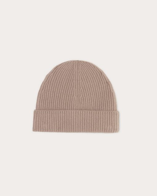 Alternative view of The Cashmere Ribbed Beanie | Dusty Rose