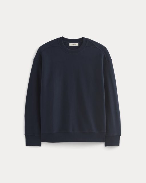 Alternative view of Twill Terry Jacquard Crew Sweatshirt | Navy