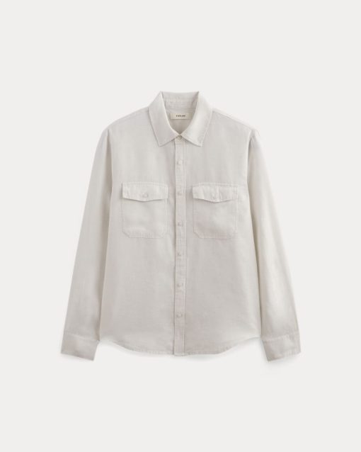 Alternative view of The Linen Utility Shirt | Natural Chambray