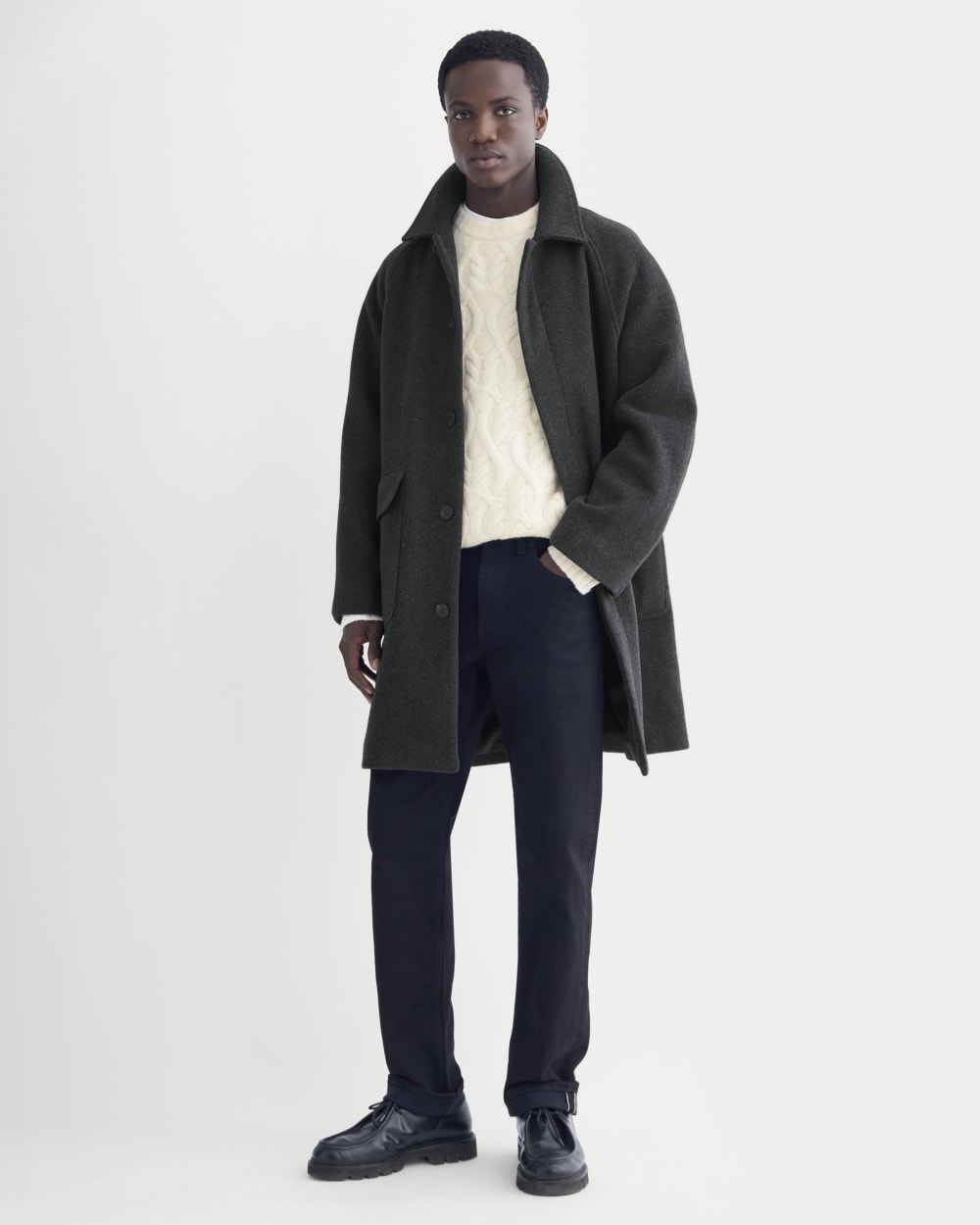 ReWool Car Coat | Heather Charcoal - Image 3