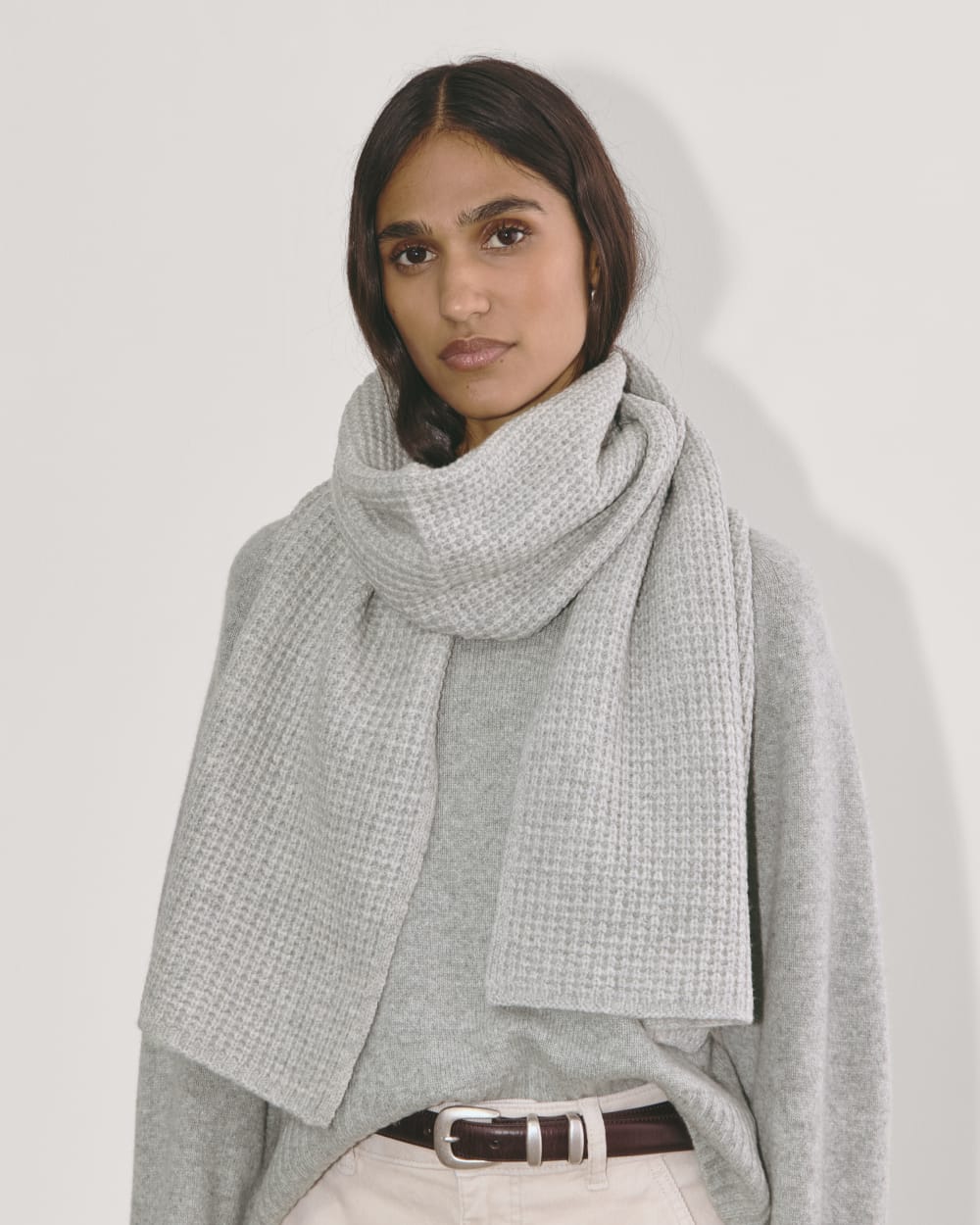 The Waffle Scarf | Heather Grey - Image 2