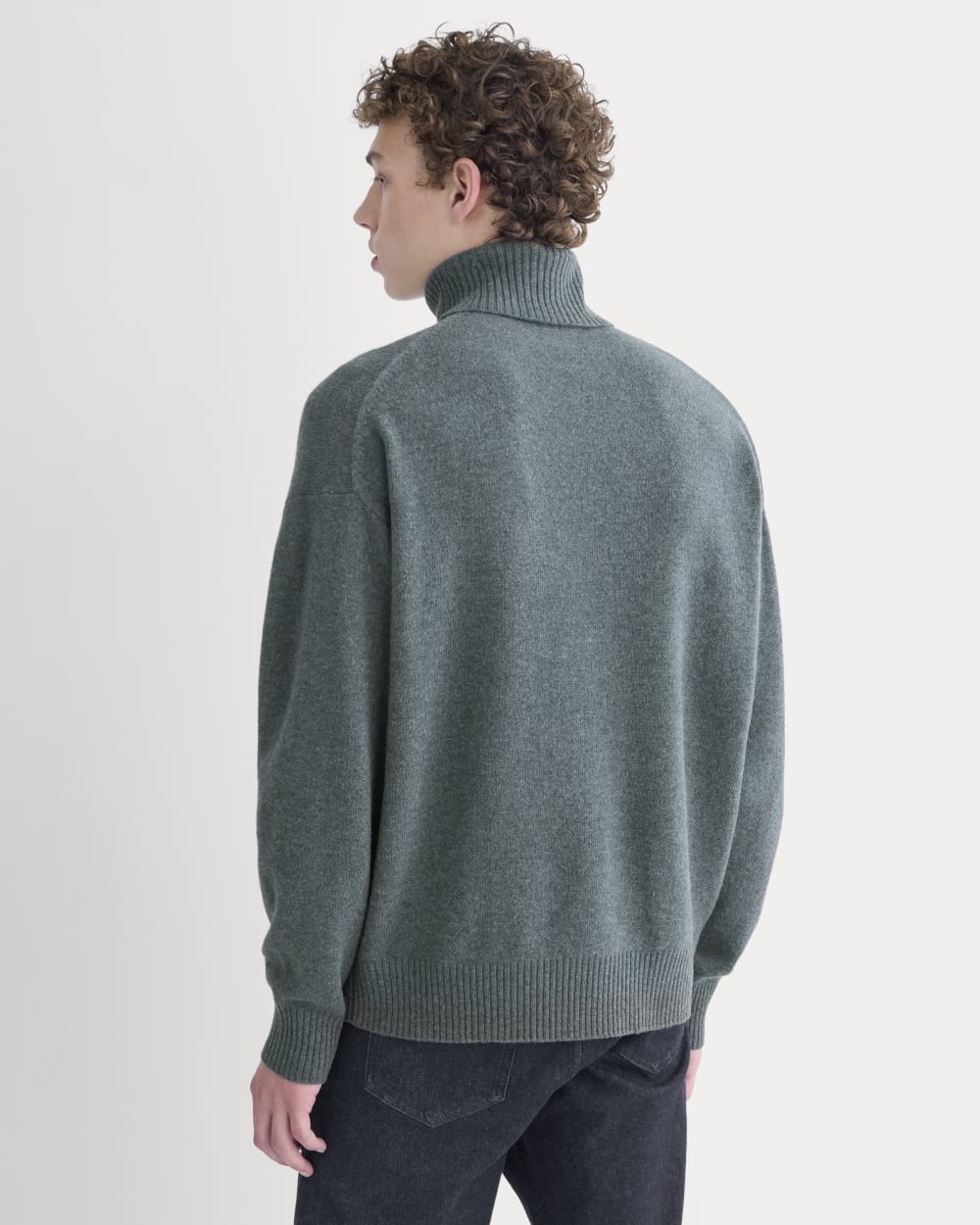 Luxe Merino Relaxed Turtleneck | Heather Midnight Navy - Image 5
