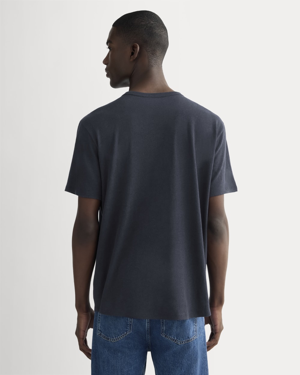 The Cotton Linen Tee | Navy - Image 4