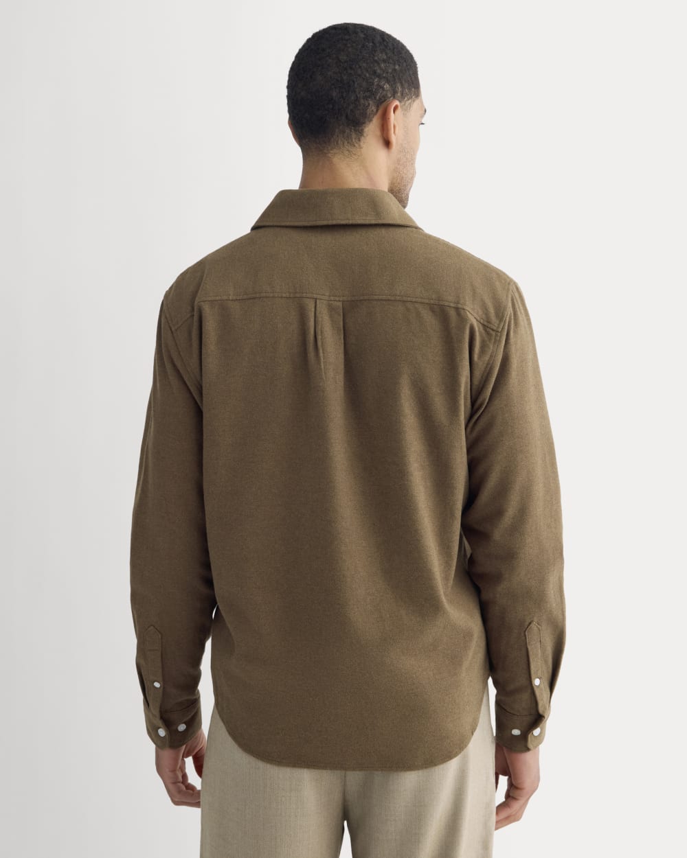 Brushed Flannel Shirt | Heathered Cocoa Brown - Image 5