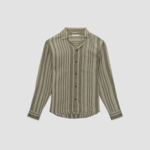 Alternative view of The Relaxed Linen Long-Sleeve Shirt | Seagrass / Kalamata