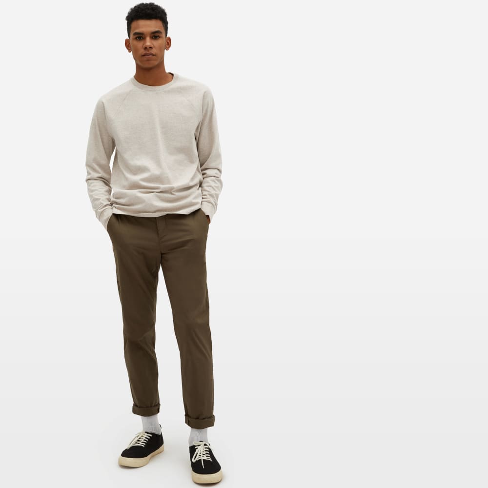 The Premium-Weight Long-Sleeve Crew | Uniform | Heather Oatmeal - Image 2