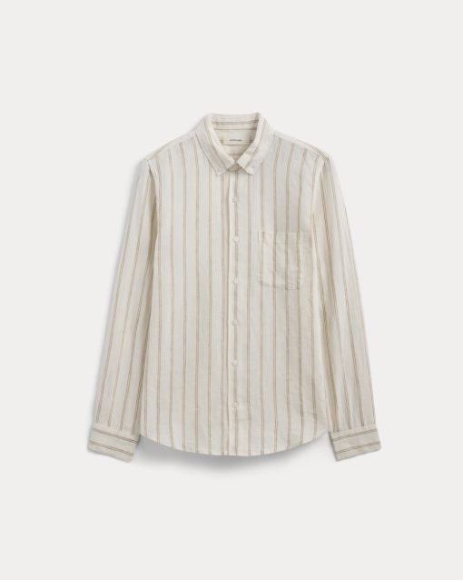 Alternative view of The Classic Shirt in Linen | Bone / Cornstalk
