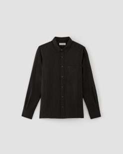 Alternative view of The Linen Straight Hem Shirt | Black