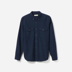 Alternative view of The Brushed Flannel Shirt | Heather Navy