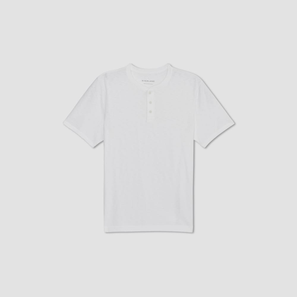 The Cotton Slub Henley | White - Image 2
