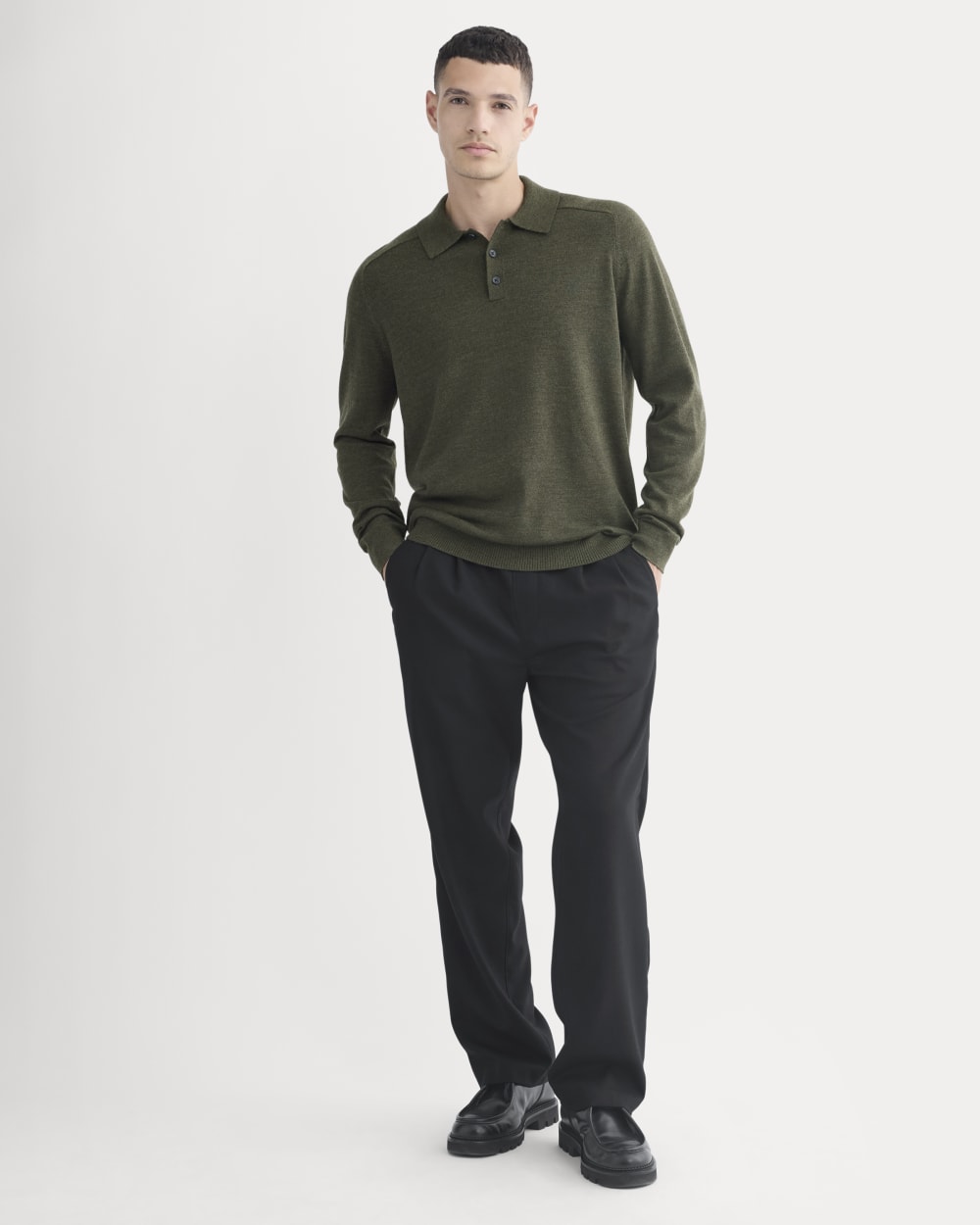 Ultrasoft Polo Sweater | Heather Beech - Image 3