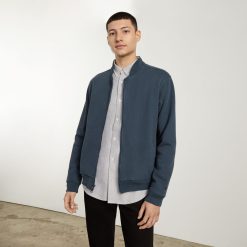 Alternative view of The Track Bomber Jacket | Kingfisher Blue