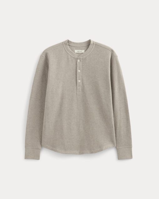 Alternative view of Thermal Henley in Cozy Waffle | Heathered Oatmeal