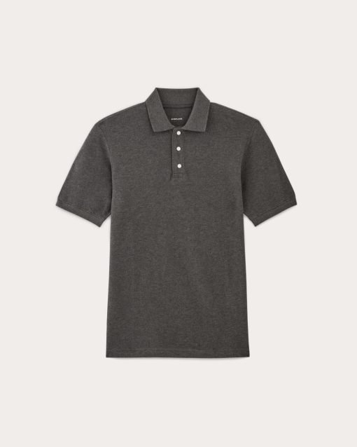 Alternative view of The Pique Polo | Heathered Graphite