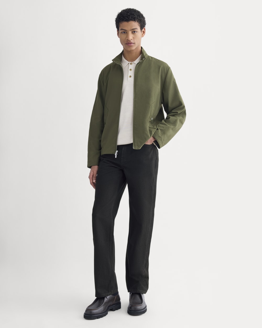 Re:Cycled Nylon Harrington Jacket | Olive Night - Image 4