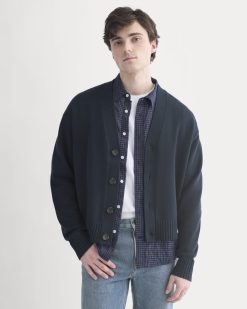 Cropped Cardigan in Everyday Cotton | Deep Navy