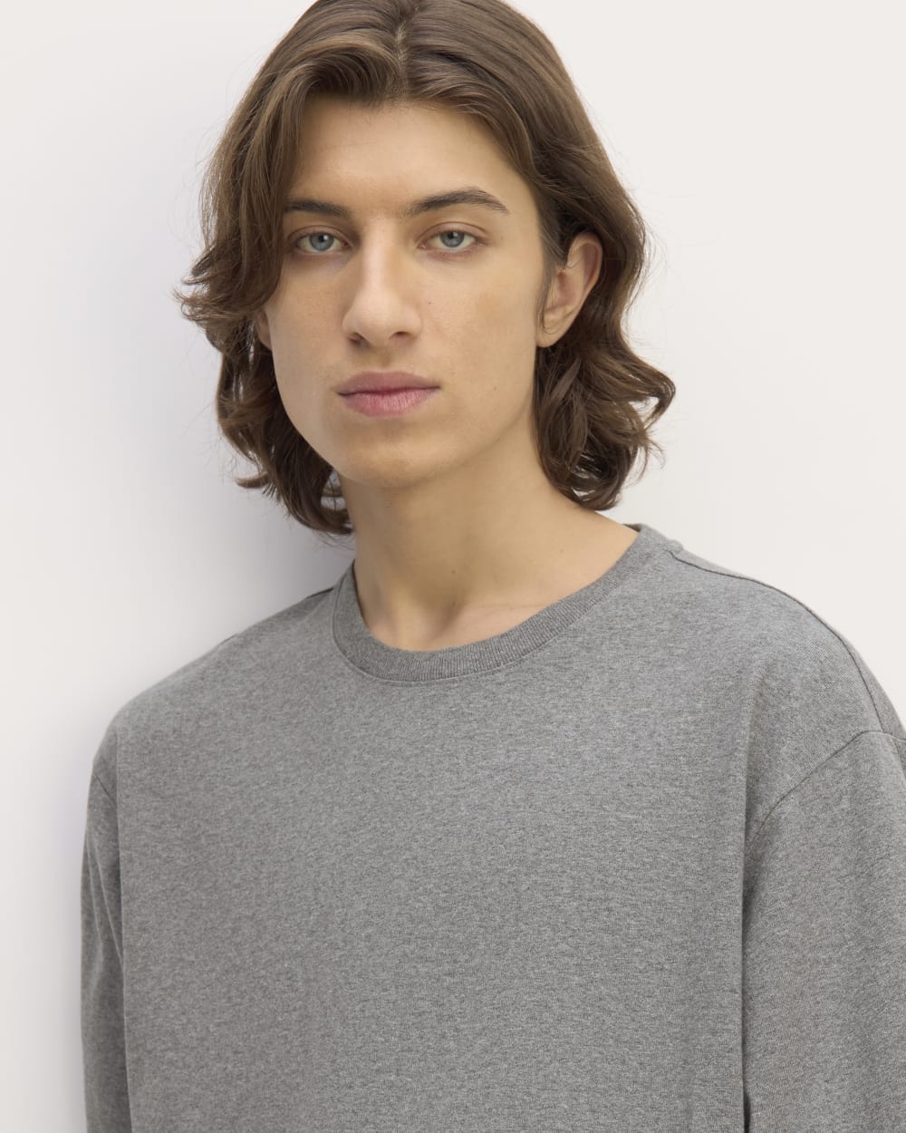 The Premium-Weight Relaxed Crew | Uniform | Heathered Mid-Grey - Image 4