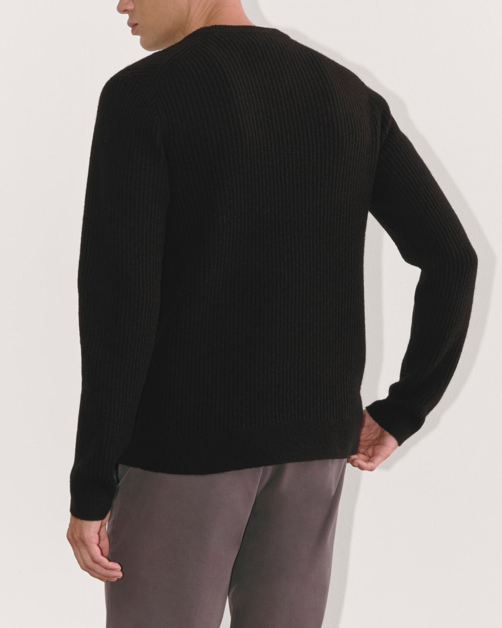 The Fisherman Crew in Wool Cashmere | Black - Image 5