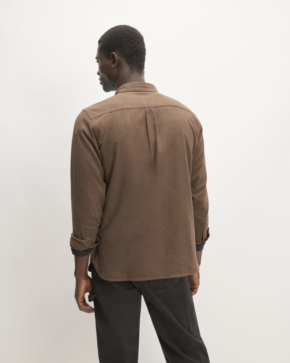 The Brushed Flannel Shirt | Heathered Cocoa Brown - Image 6