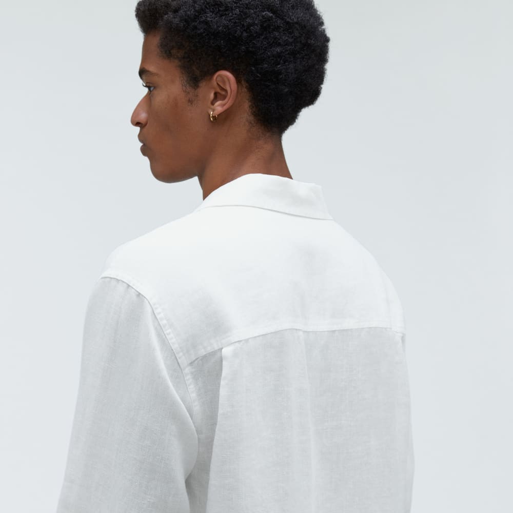 The Long Sleeve Linen Camp Shirt | White - Image 5