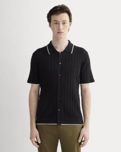The No-Sweat Button-Down Polo | Black