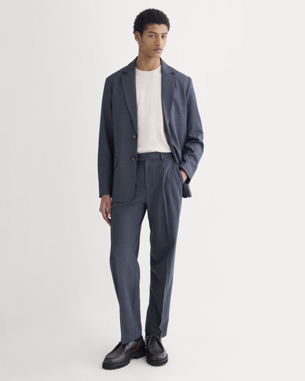 Tropical Wool Blazer | Heathered Navy - Image 3