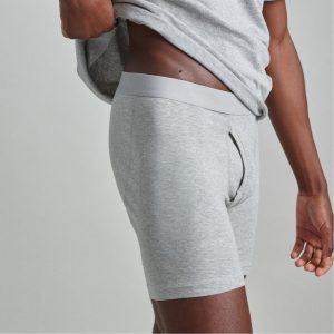Alternative view of The Supima® Longer Boxer Brief | Uniform |  Heathered Grey