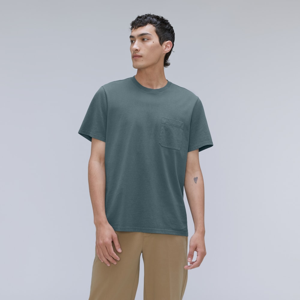 The Organic Cotton Pocket Tee | Greyish Blue