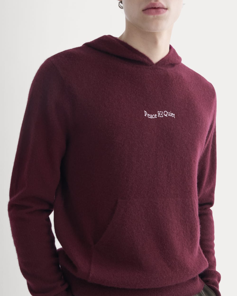Everlane x Peace & Quiet Cashmere Hoodie | Wine - Image 4